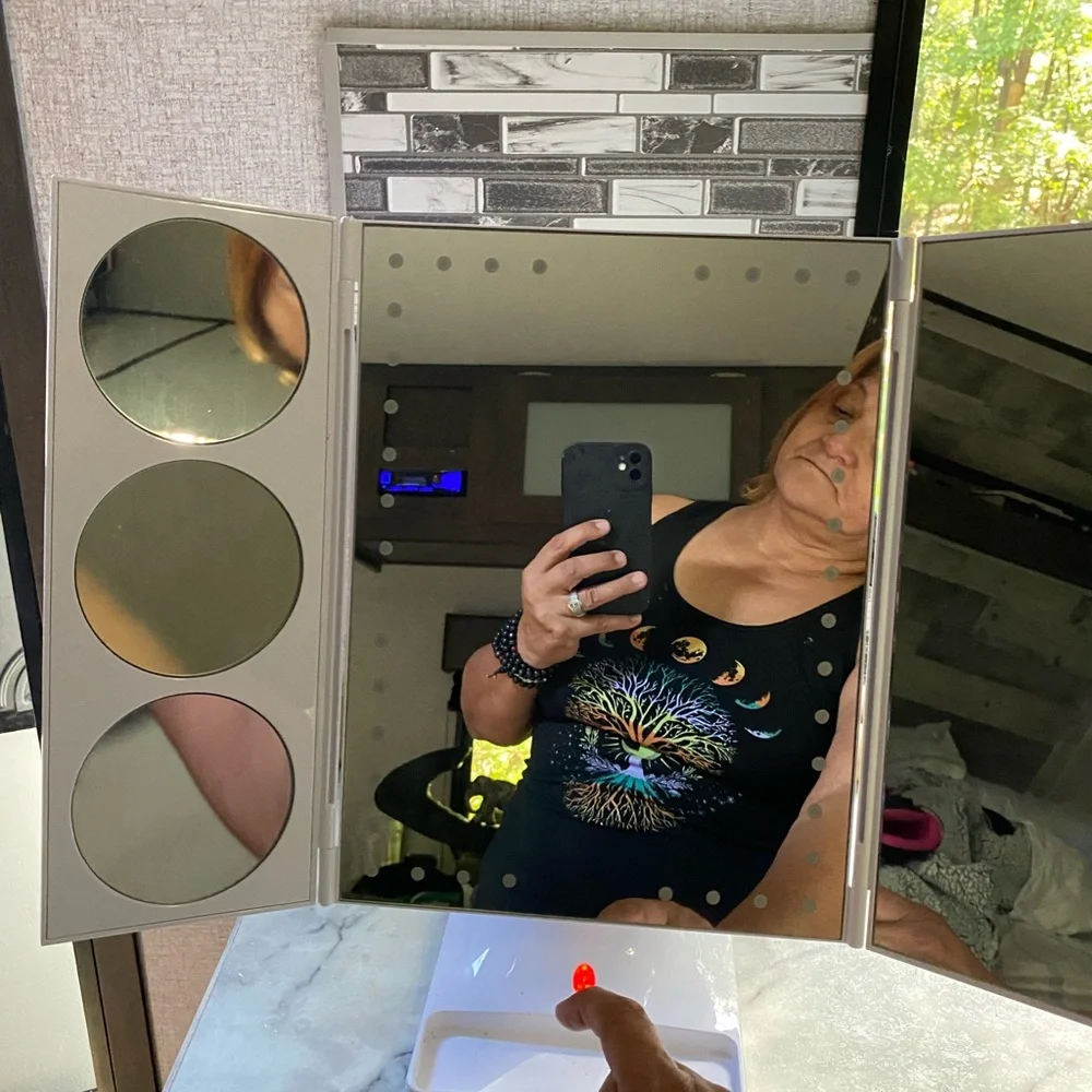 Tri-Fold LED Vanity Mirror
